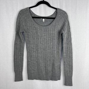 Vintage Aeropostale Sweater Y2K Cable Knit Gray Preppy Academia Old Money Cozy